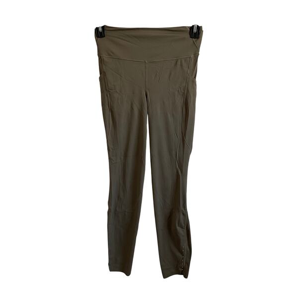 Lululemon Fast/Free 27” Brown/Grey Tights with Pockets - Size 8 - Picture 1 of 9
